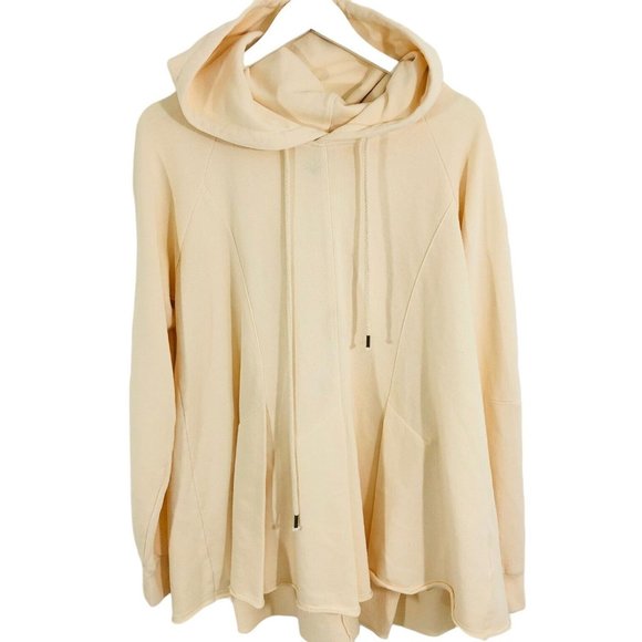 Anthropologie Tops - Pilcro Anthropologie Cream Swing Waist Flynn Hoodie Womens Size XL